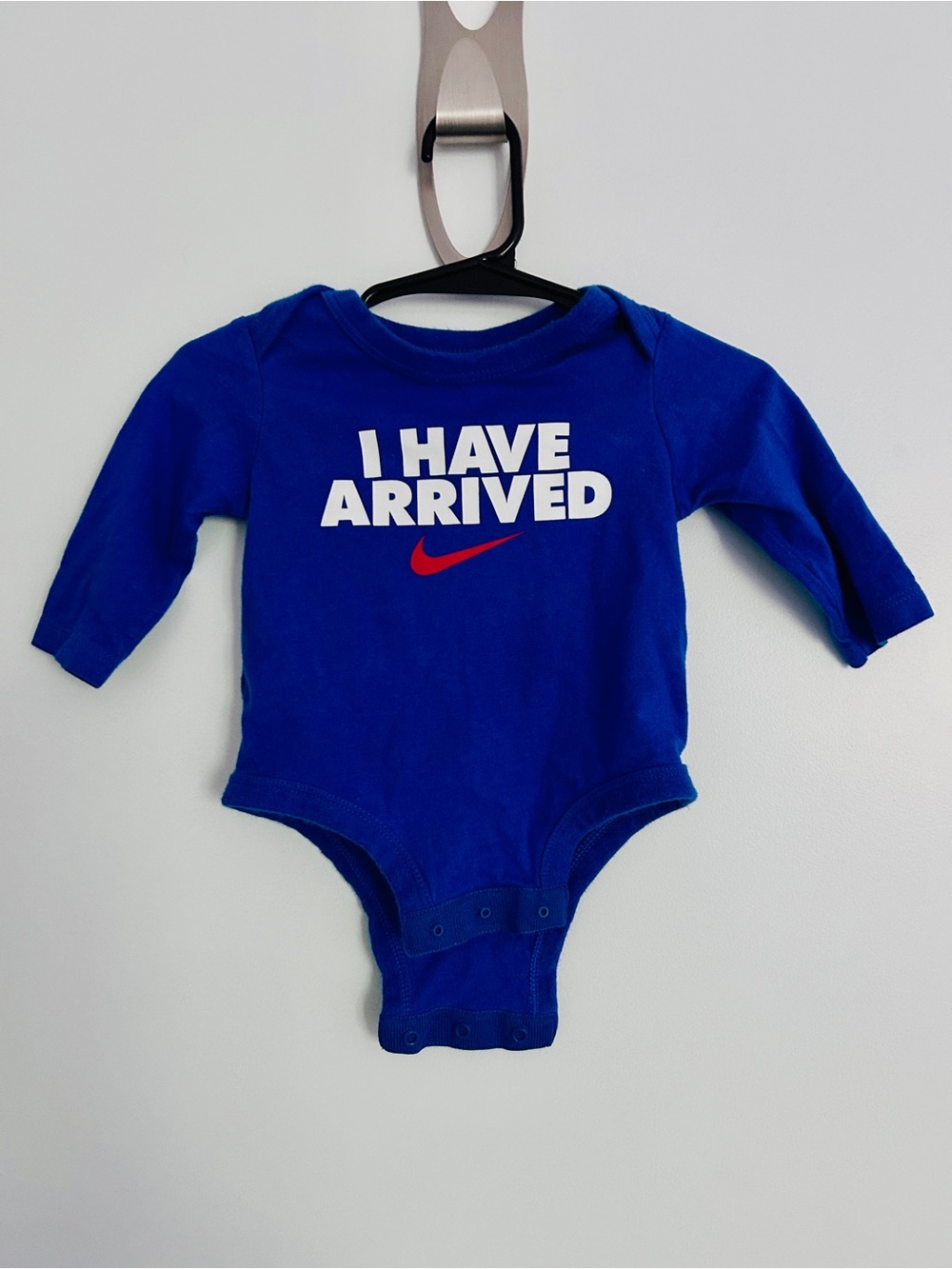Nike Royal Blue 'I Have Arrived' Long-Sleeve Baby Bodysuit